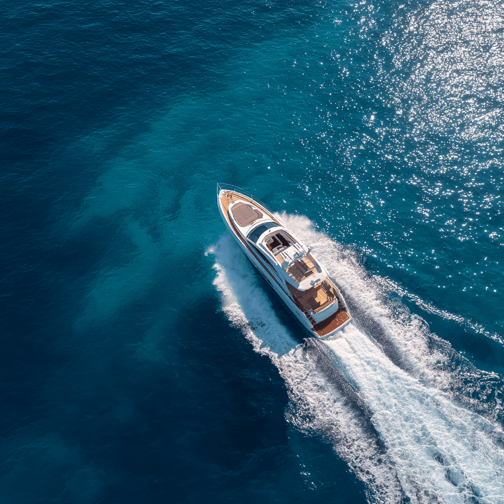 Aerial view of superyacht — comparing the world's finest builders from above