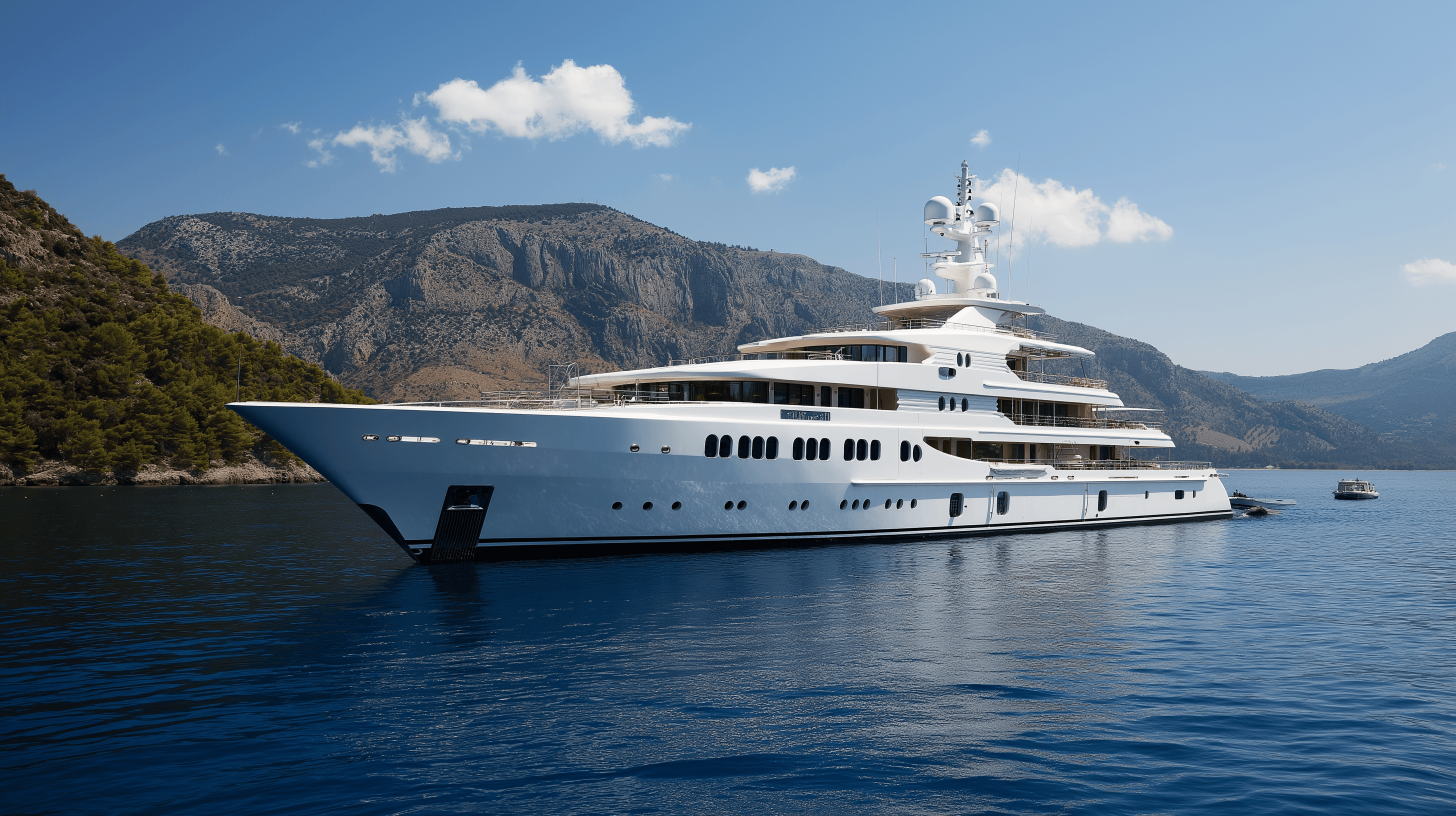 Feadship new build under construction at Aalsmeer shipyard — hull plating and structural frames visible in building hall